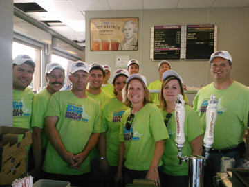 Murray Supply employees from the Winston-Salem branch serve concessions at the Dash baseball game to raise money for the Ronald McDonald House.